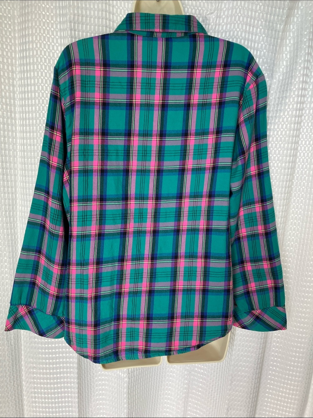 Victoria's Secret Pajama Sleep Shirt Bundle 2 Cotton Modal Plaid Women's Size M - Picture 8 of 15